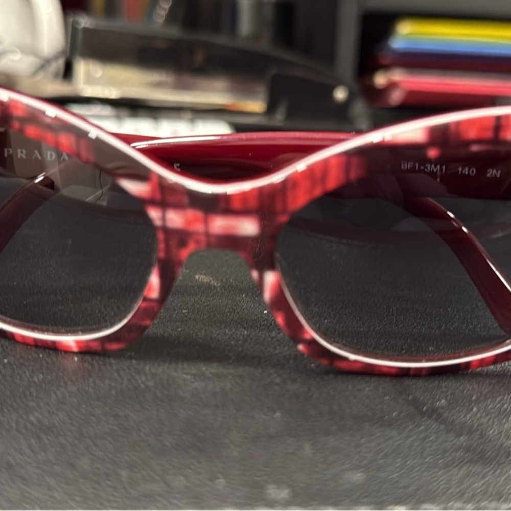 Prada Red Plaid Sunglasses